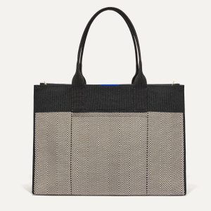 The Classic Tote - Black Herringbone