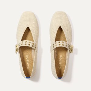 The Max Buckle Mary Jane - Cream Woven