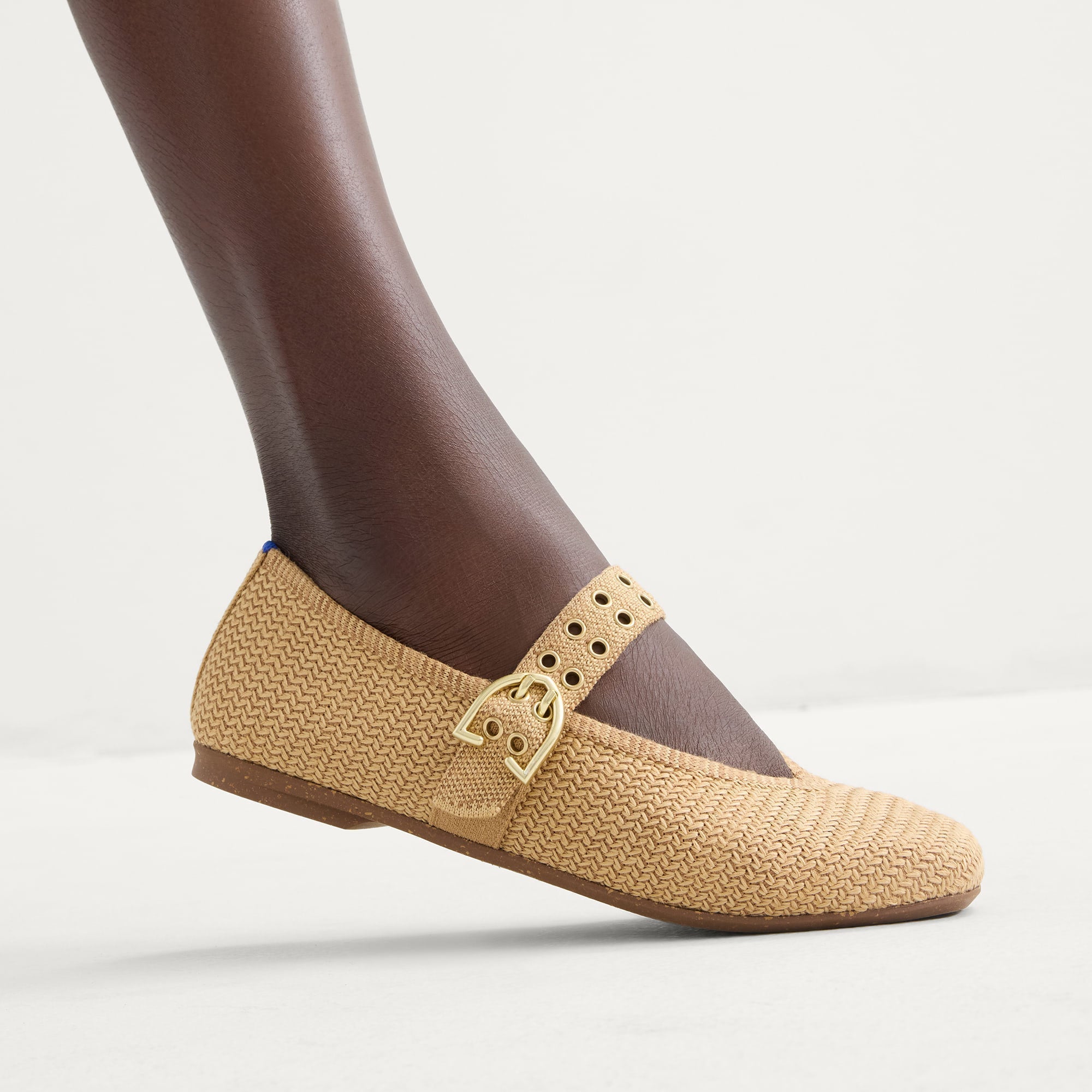 The Max Buckle Mary Jane - Tan Woven - Image 2