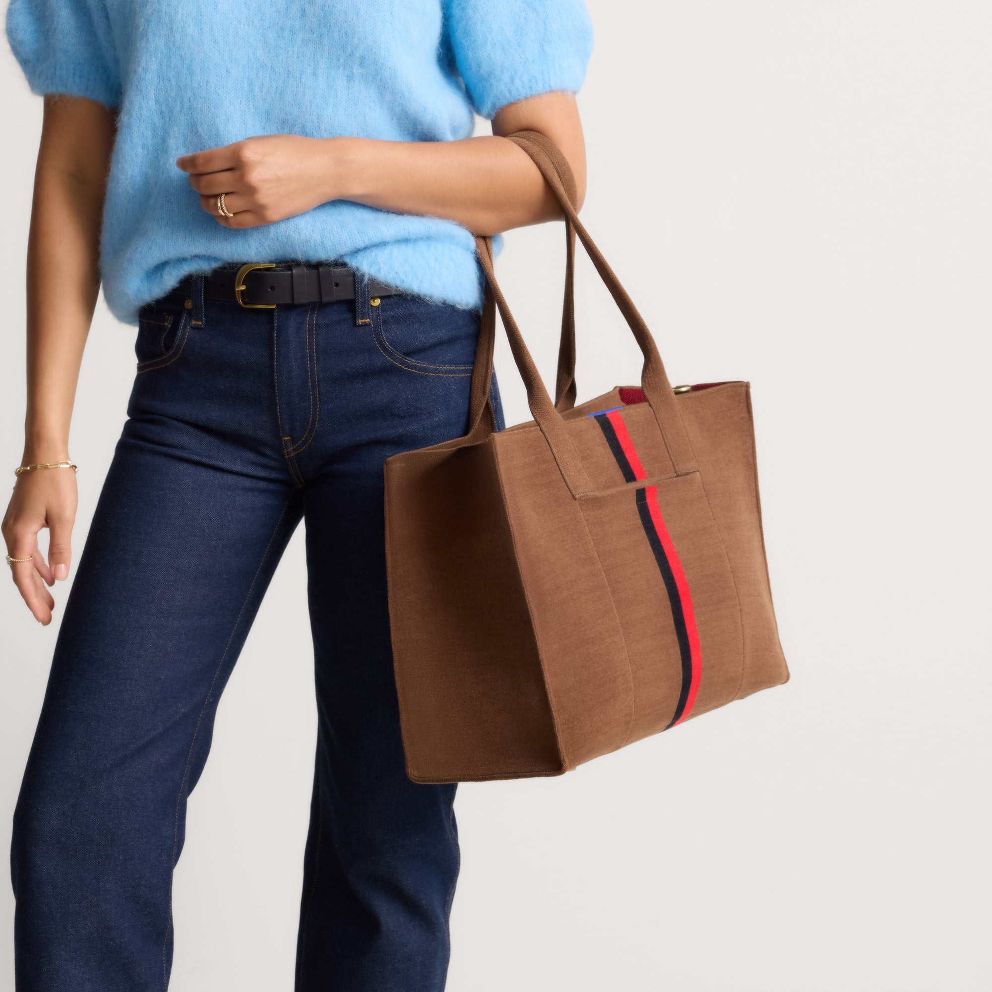 The Classic Tote - ReVelvetâ„¢ Cinnamon Stripe - Image 3
