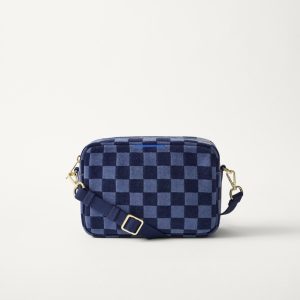 The Crossbody Camera Bag - ReVelvet™ Blue Ink