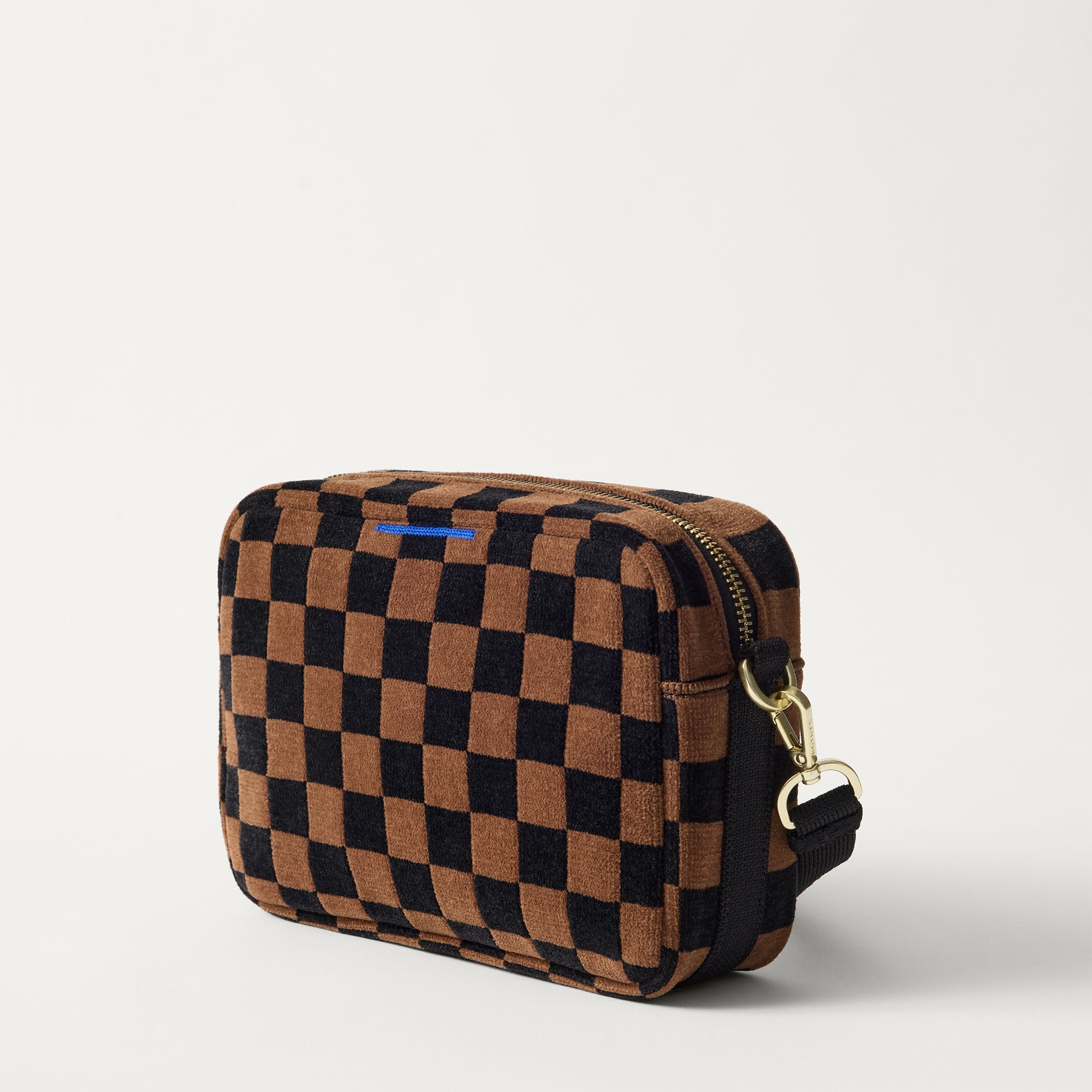 The Crossbody Camera Bag - ReVelvetâ„¢ Umber Check - Image 5