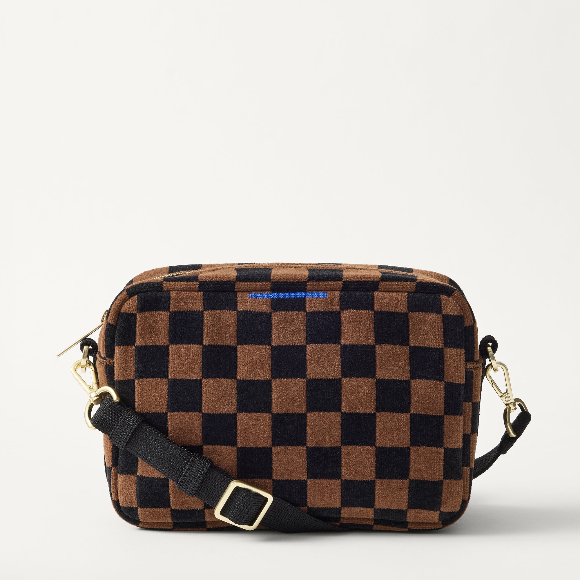 The Crossbody Camera Bag - ReVelvetâ„¢ Umber Check - Image 3