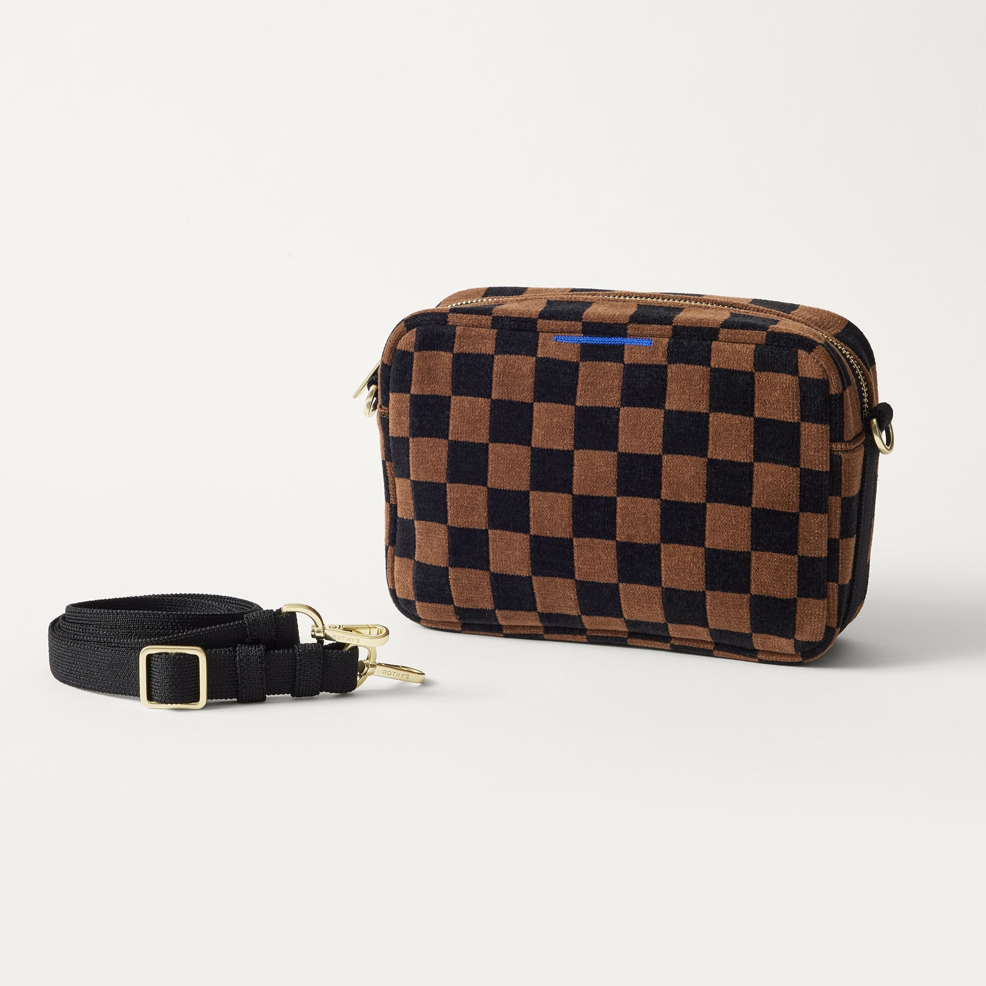 The Crossbody Camera Bag - ReVelvetâ„¢ Umber Check - Image 6
